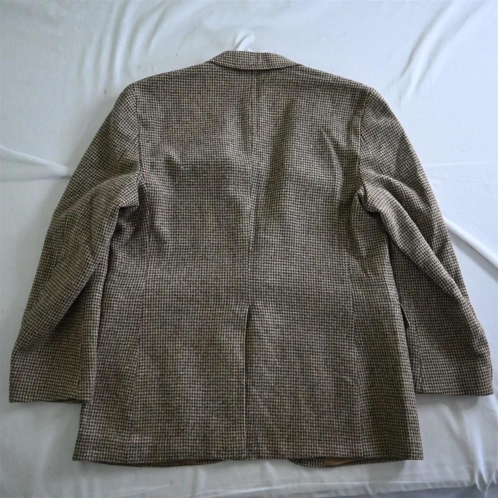 Vtg Levis 44R Brown‎ Blanketweave Tweed 100% Wool Mens Blazer Sport Coat Jacket - Picture 12 of 12